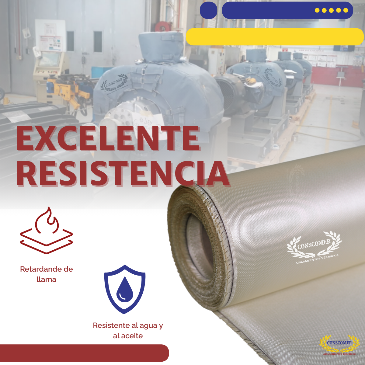 Tela de fibra de vidrio Silice 1m X 50mts Color Caramelo conscomer