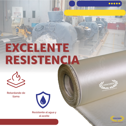 Tela de fibra de vidrio Silice 1m X 50mts Color Caramelo conscomer