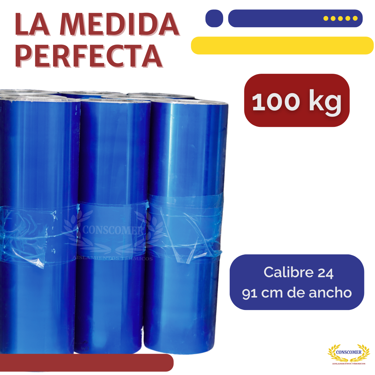 Lamina de aluminio CAL. 24 Con vinil conscomer
