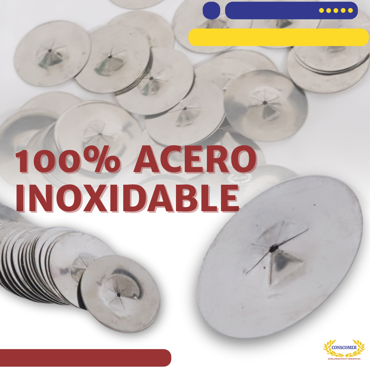 Arandela Redonda para Clavo 1 1/2" Acero Inoxidable Conscomer