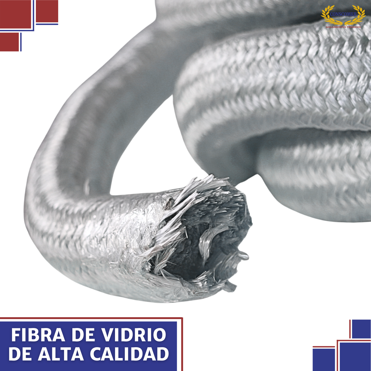 Cordón de fibra de vidrio 3 pulg. x 10m conscomer