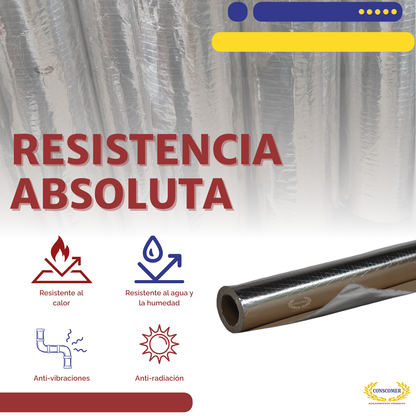 Papel Aluminio Kraft (FSK) de 1m ancho x 100m largo conscomer