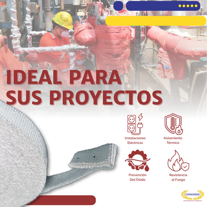 Cinta de fibra de vidrio, tejido liso, de  2pulg.  X 30 M, 1 rollo conscomer