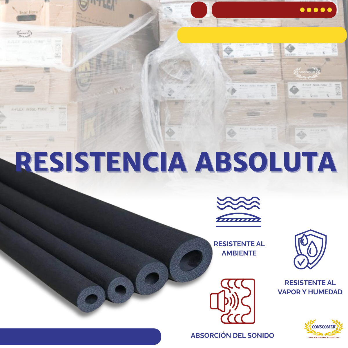 Insul-Tube, 2-3/8" X 1/2" W X 72", 66'/11 Pieces conscomer