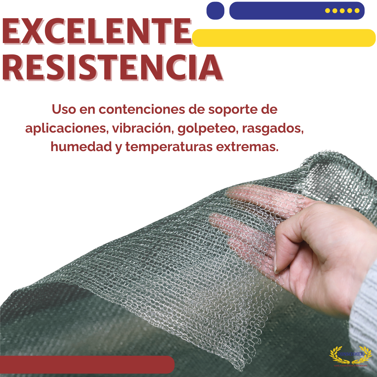 Malla tejida doble cara de acero inoxidable 304 1.06 X 30 MTSMARCA GLT conscomer