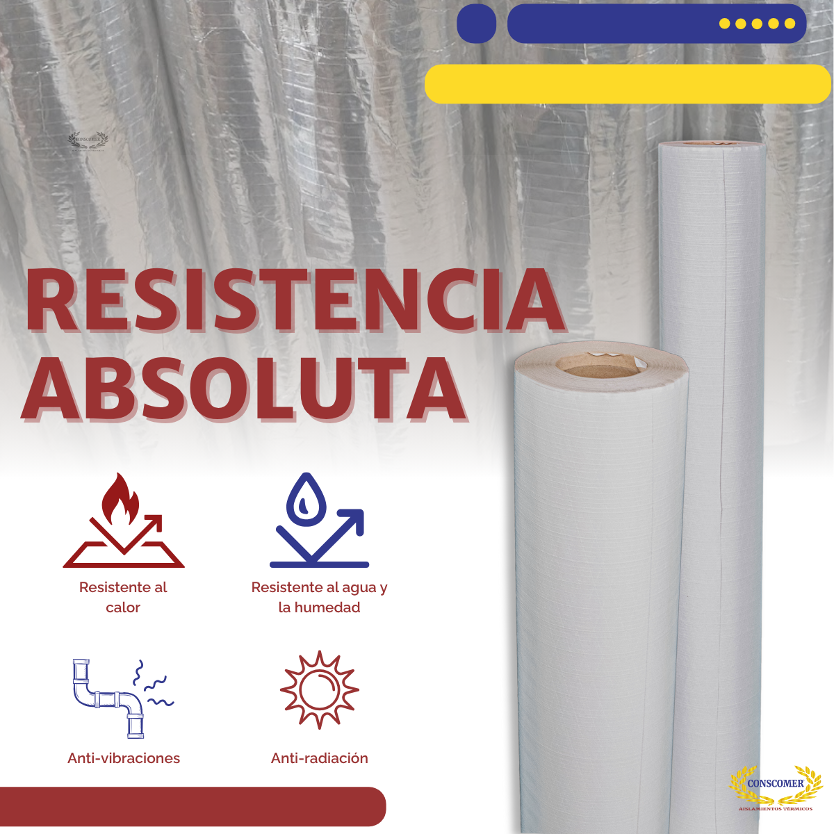 Papel Kraft Asj Reforzado Aislante Reforzado Rollo De 100 M Blanco Conscomer