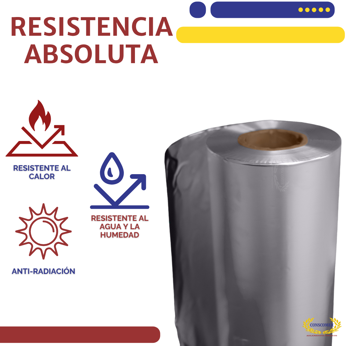 ALUMINIO FOIL 1050-0 DE 0.0004"X 61 CMTS DE ANCHO Conscomer