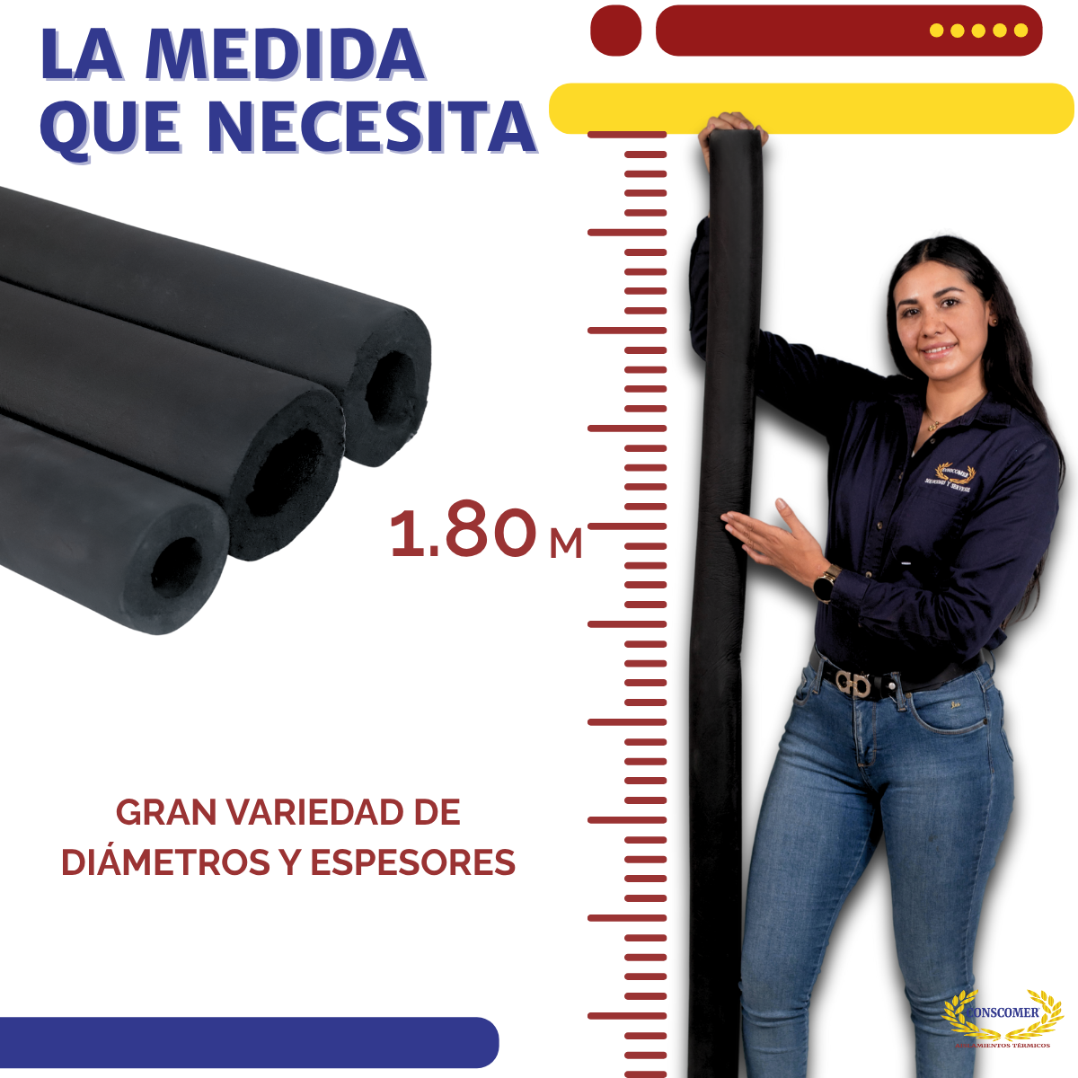 Insul-Tube, 2-3/8" X 1/2" W X 72", 66'/11 Pieces conscomer