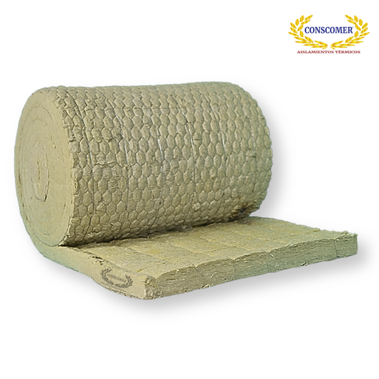 Colcha de 2 lana de roca pespunteadas de 0.60m x 5m 9lbs conscomer