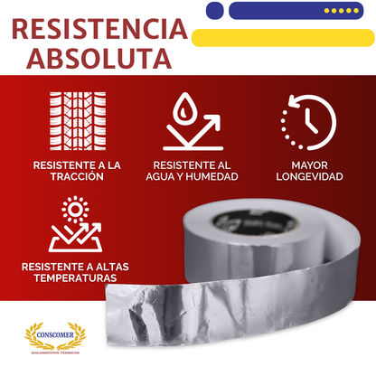 Cinta aluminio lisa 2 pulgadas x 45 metros conscomer