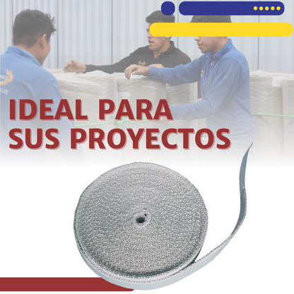 Cinta de fibra ceramica de 2" x 30m con adhesivo conscomer