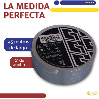 cinta aluminio con fibra de vidrio 45 metros