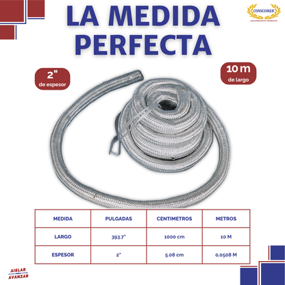 Cordón de fibra de vidrio de 2 pulg.  x 10m conscomer