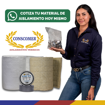 Fibra cerámica 1 pulgada | 0.6mts x 7.20mts 6lbs | 1260°C conscomer