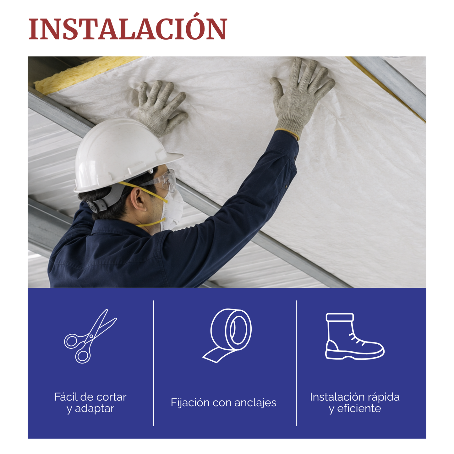 Aislante Térmico Fibra de Vidrio 2 Pulgadas Aluminio ASJ MBI R7 15.2 m conscomer