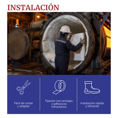 Fibra cerámica 1 pulgada | 0.6mts x 7.20mts 8lbs | 1260°C conscomer