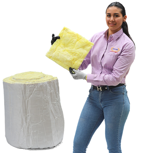 Aislante Térmico Fibra de Vidrio 2 Pulgadas Aluminio ASJ MBI R7 15.2 m conscomer