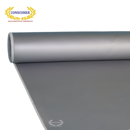 Tela de fibra de vidrio siliconizada 1.52mts x 45 mts color gris conscomer