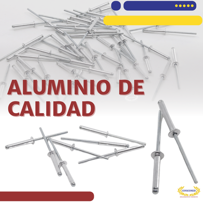 Remache de Aluminio 1/8 x 1/2 conscomer