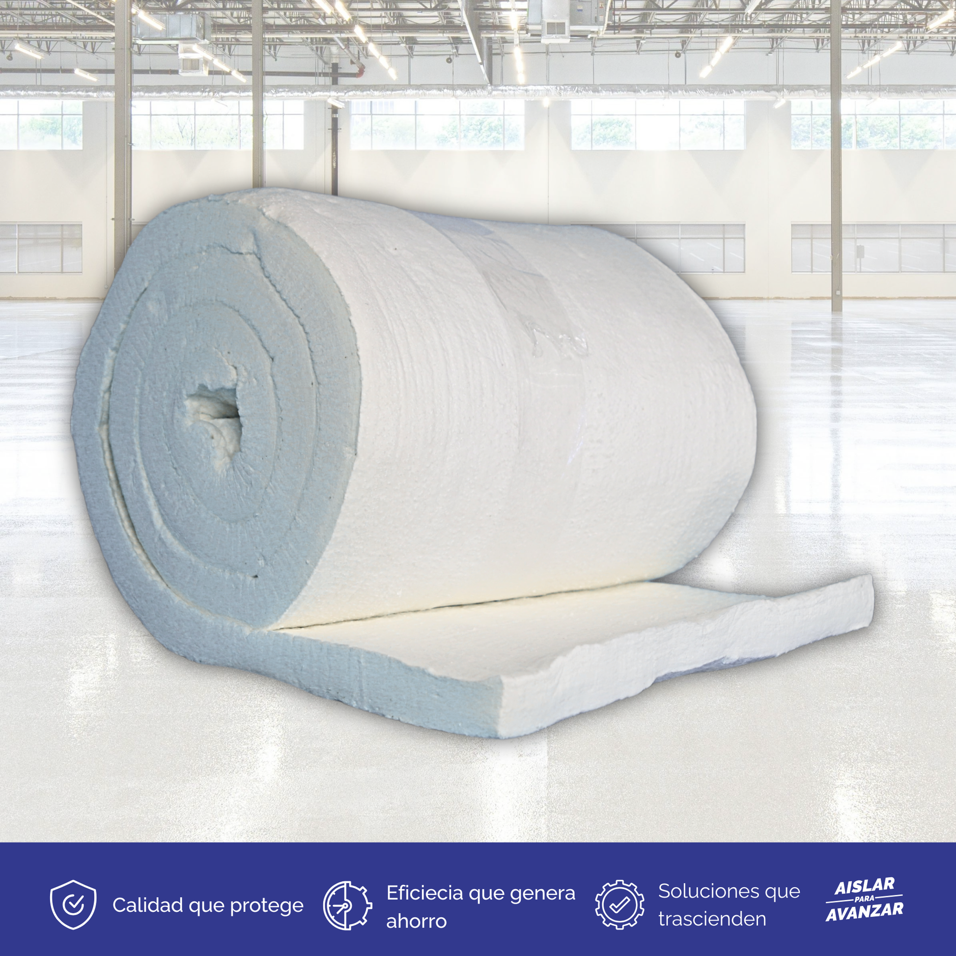 Fibra cerámica 2 pulgadas | 0.6mts x 3.81mts 8lbs | 1260°C conscomer