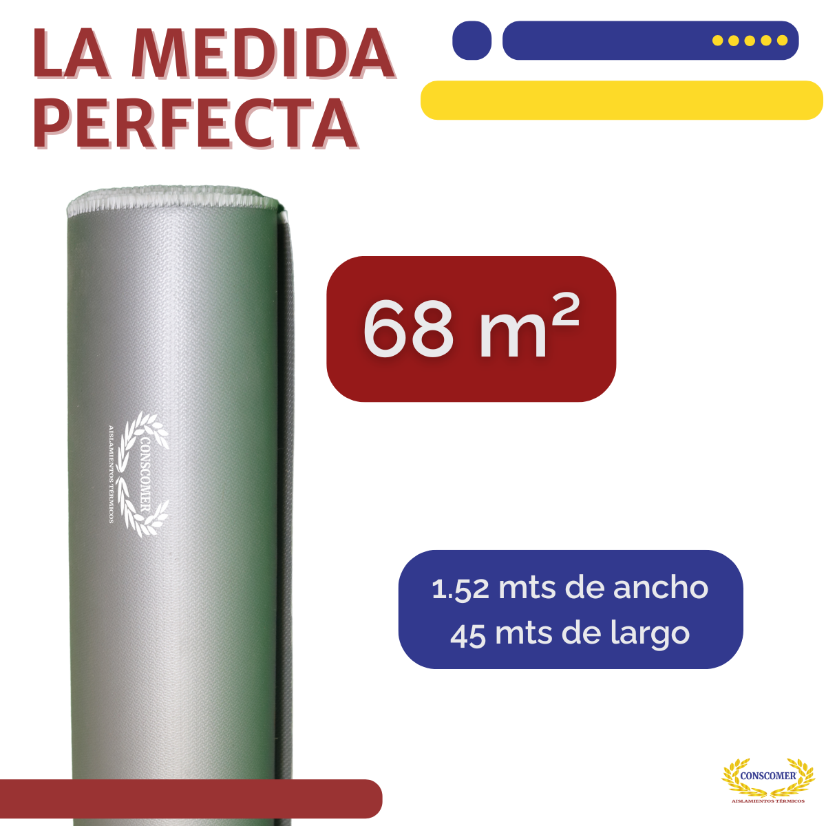 Tela de fibra de vidrio siliconizada 1.52mts x 45 mts color gris conscomer