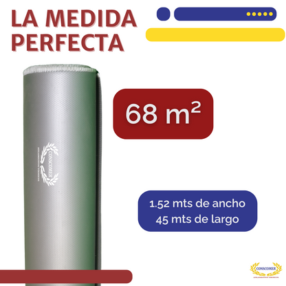 Tela de fibra de vidrio siliconizada 1.52mts x 45 mts color gris conscomer