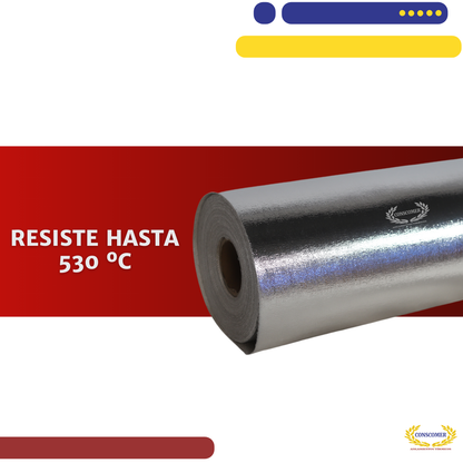Rollo de tela aluminizada de fibra de vidrio hasta 530 °C