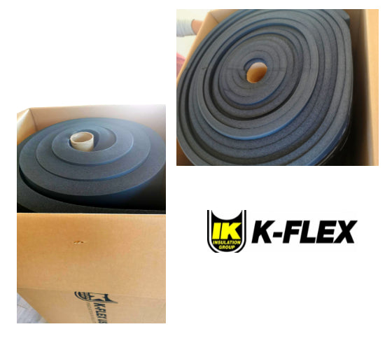 Elastomero Marca  K-FLEX  de 1/2"x 1.20 x 22 M. conscomer